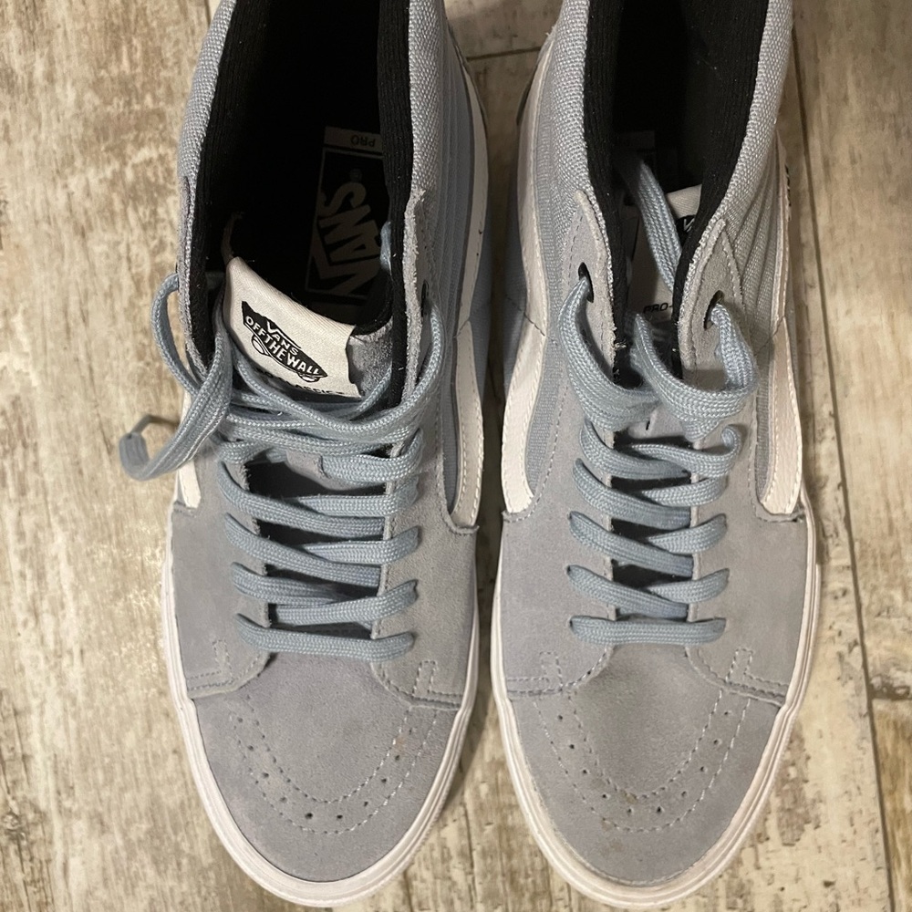 Vans Gray Suede Skate Sneakers with White Stripe
